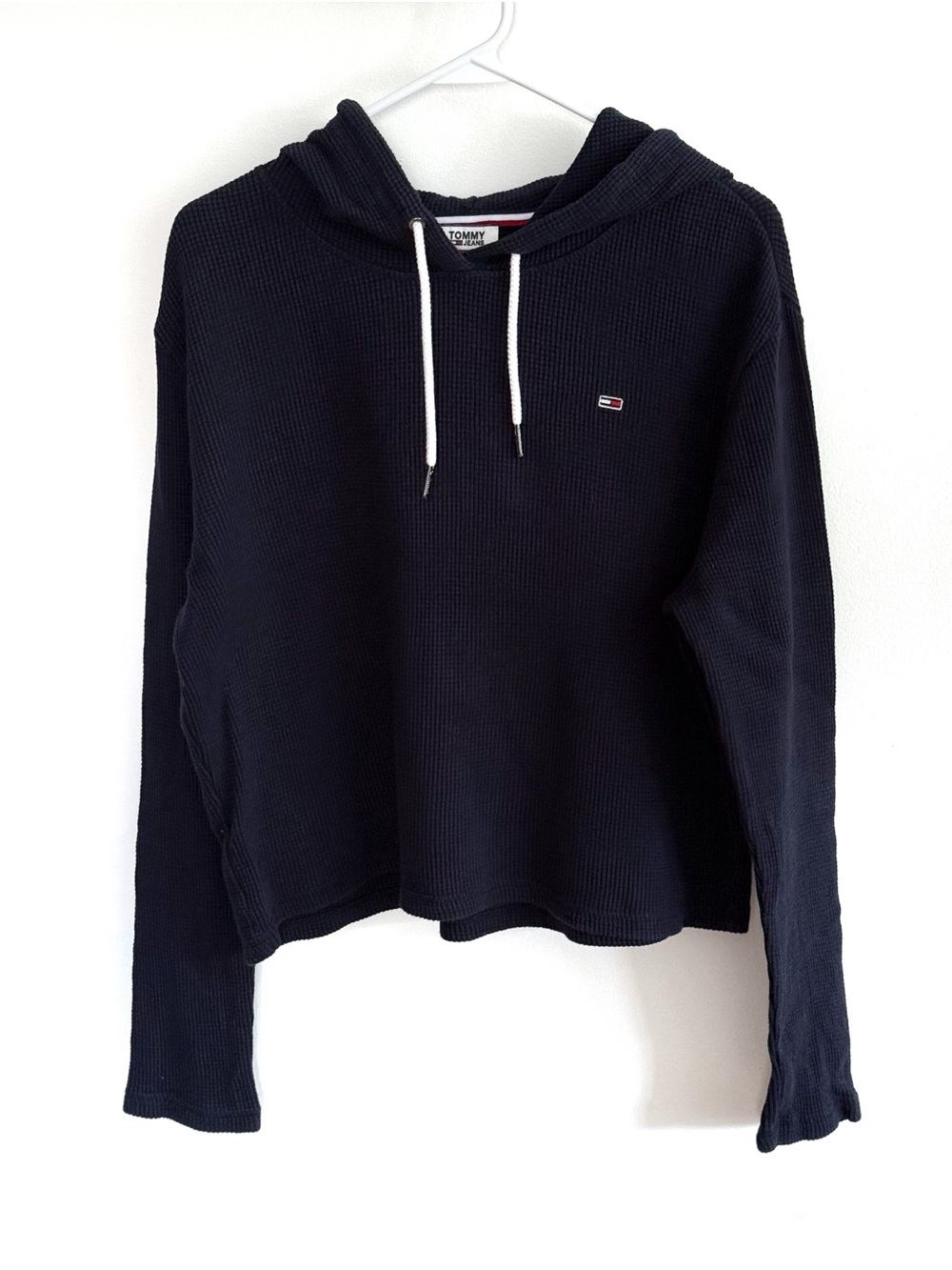 Tommy Hilfiger Navy Waffle-Knit Hoodie Small